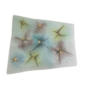 RARE Higgins Glass Large Mid Century Modern Butterfly‎ Bowl  plate 1960s